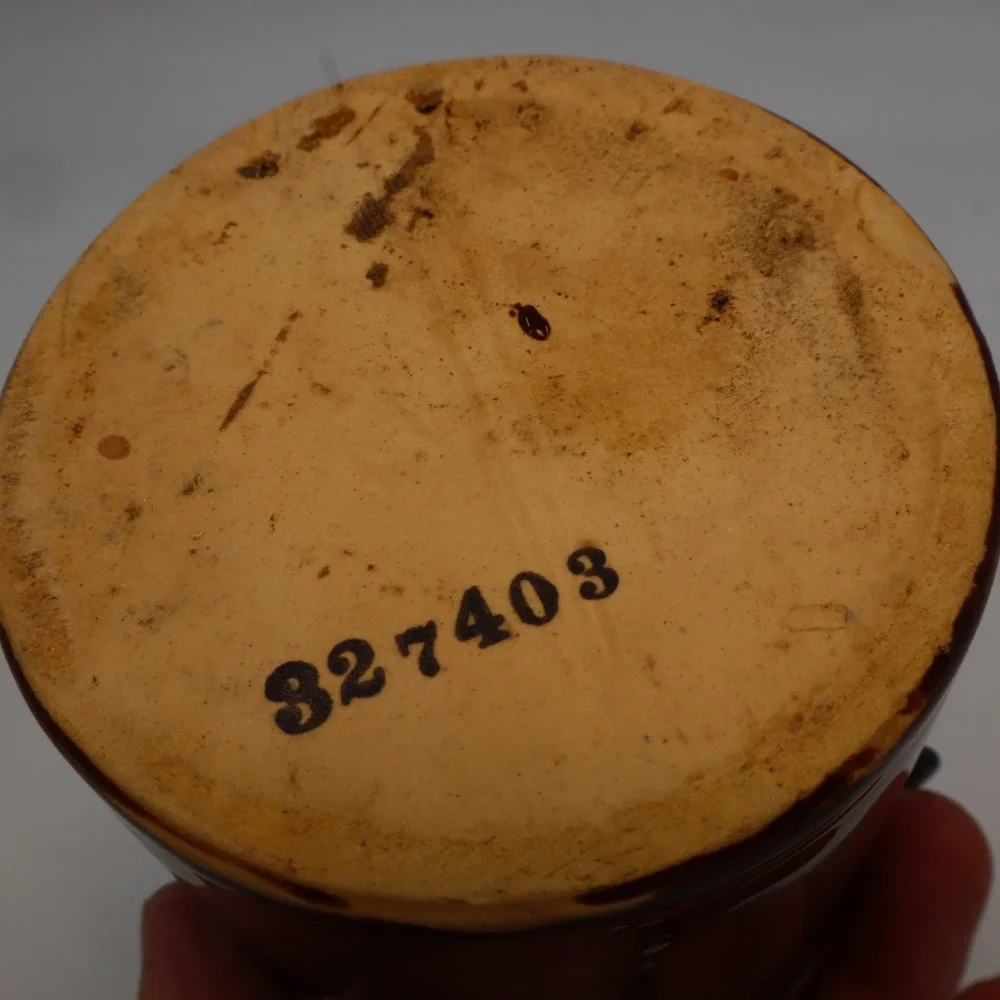 Stoneware Crock Jar Unisex 5in Brown Glazed Wire Bale Lid Vintage‎